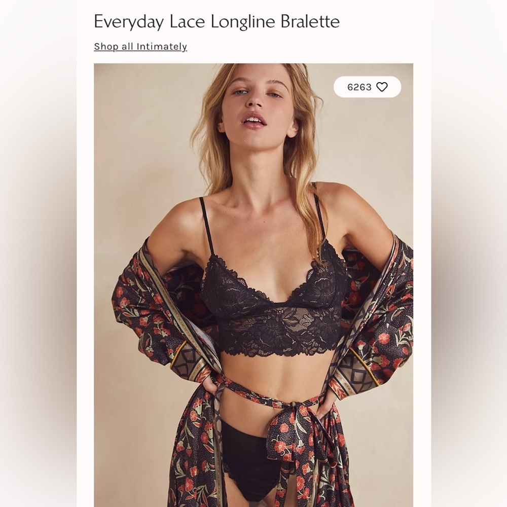 NWT Free People Everyday Lace Longline bralette - Picture 3 of 3